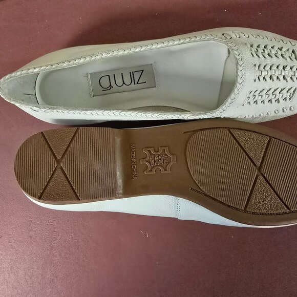 New Womens White Leather Flats 8M 9M - Picture 5 of 6